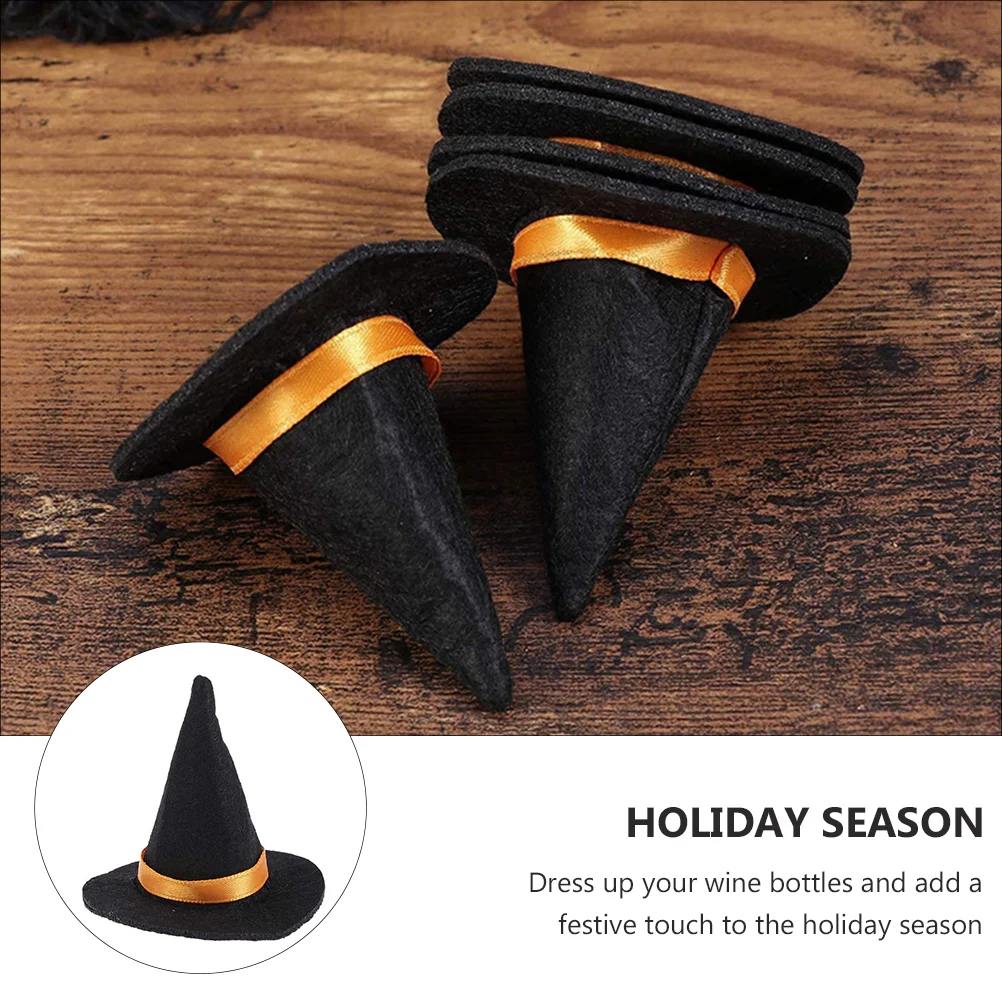 Halloween Costumes Mini Witch Hat Decorations Outdoor Party Bottle Accessories Pumpkin Child Wizard Sweets