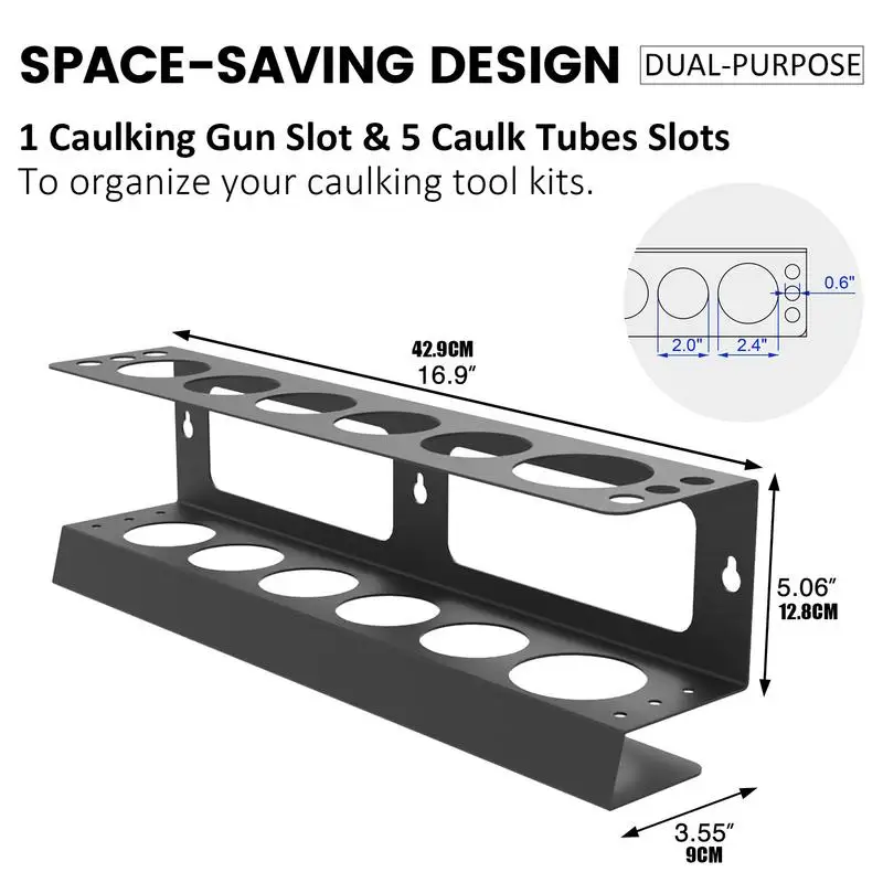 Caulking Tube Rack Metal Grease Tube Rack Wall Mounted Sealant Organizer Hand Caulking Tube Rack Caulking Tool Organizer Holds