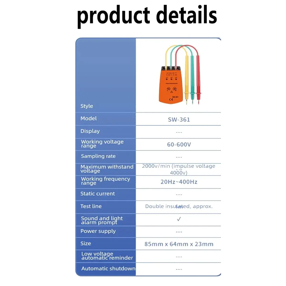 DT57 LATEST MODEL New Phase Sequence Tester, 3-Phase AC Rotation Meter, Voltage/Current Detector, Phase Rotation Indicator for E