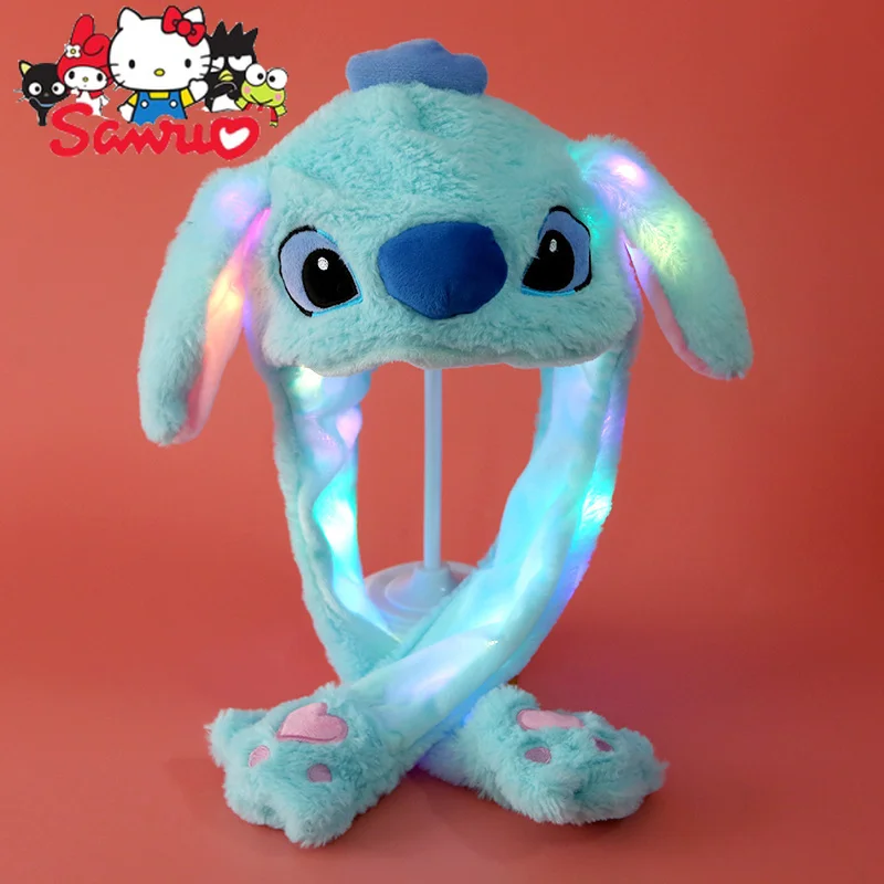 Japanese Anime Pikachu Sanrio Cinnamoroll Glowing Bunny Hat Cartoon Rabbit Air Bag Ear Moving Rabbit Hairband Holiday Decoration