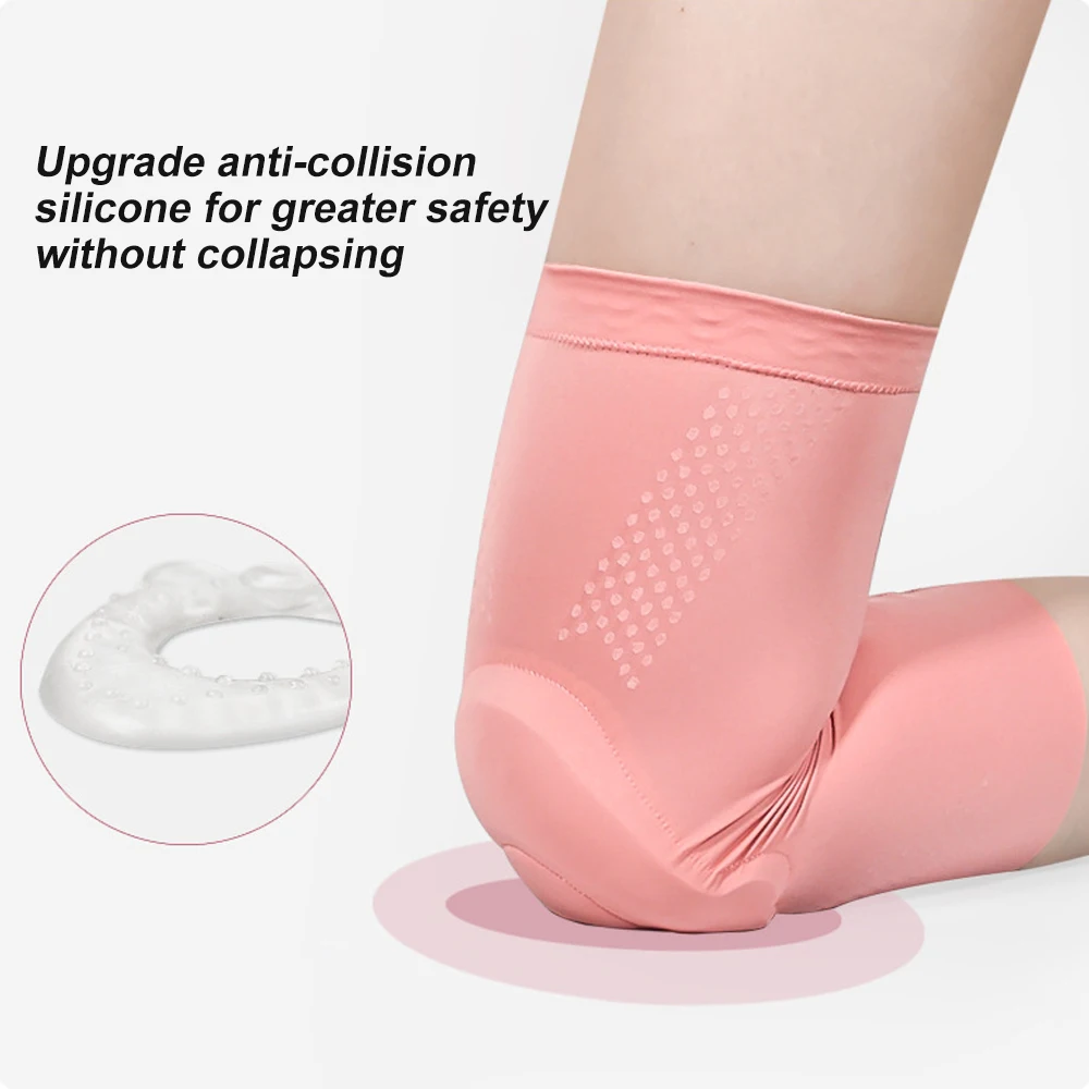 1 Paar Kompressions-Knieschoner oder Ellenbogenschoner mit Silikon-Gel-Pad, Volleyball-Knieschoner für Frauen und Mädchen, Tänzer, Yoga, Pole, Bodentanz – Detail 5