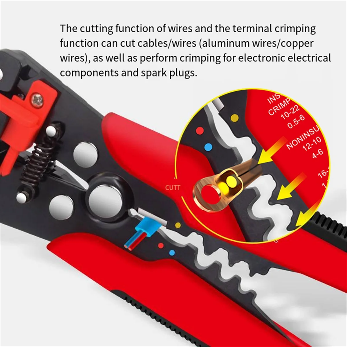 A002 Professional Electrician Wire Tool, Cable Stripper, Automatic Crimping Cutter