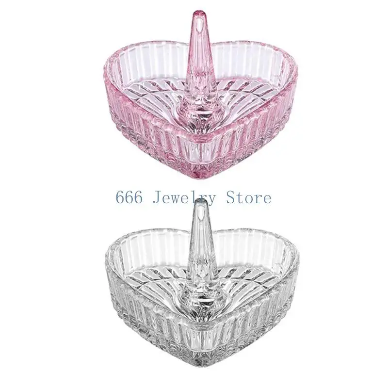 

F2TD Heart Jewelry Tray Heart Ring Holder Dish Trinket Jewelry Box Wedding Lady Gift for Girls Women Teen