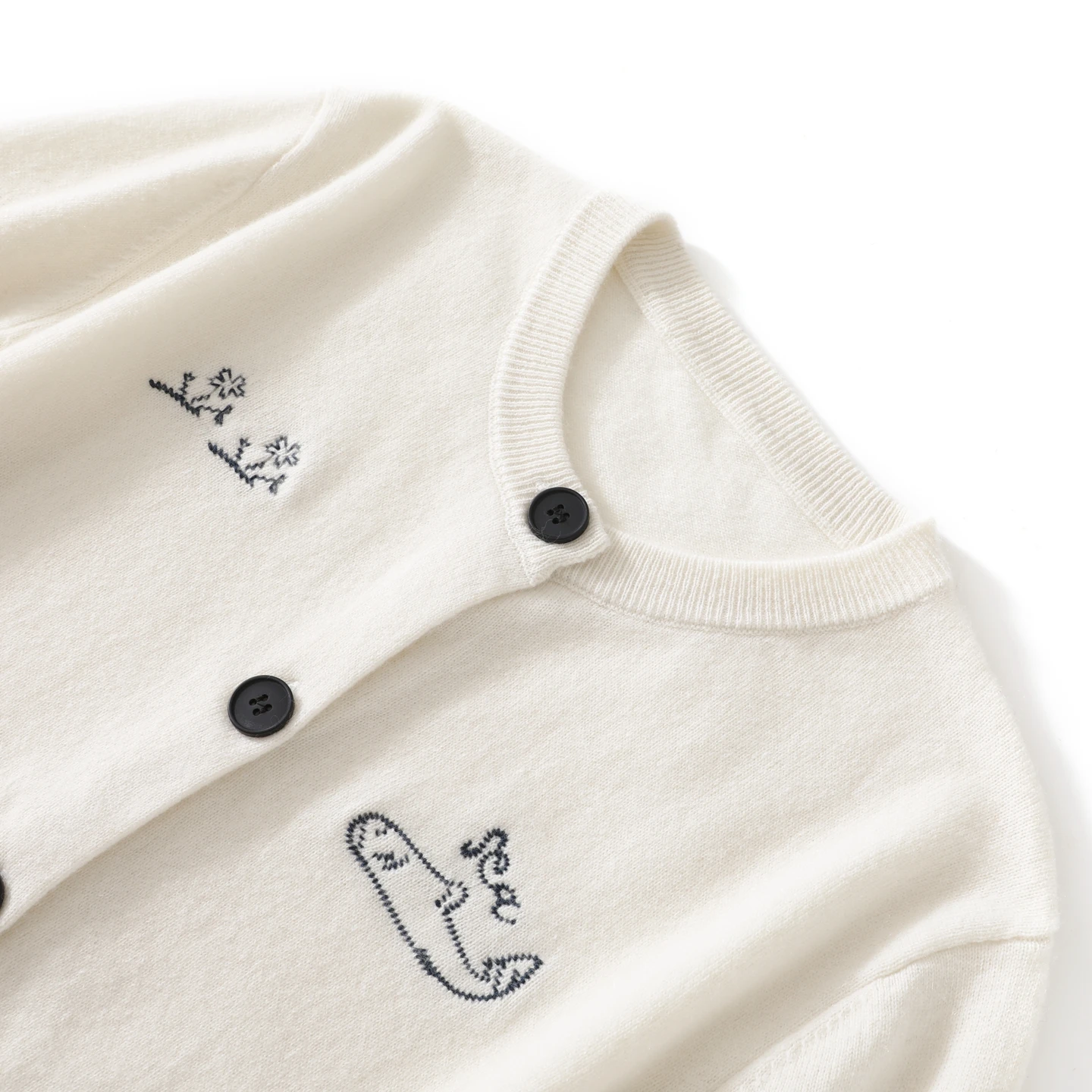 Authentic Pure Cashmere Women Autumn and Winter Round Neck Cardigan High-Quality Hand-Embroidered Sweater Cardigan Women