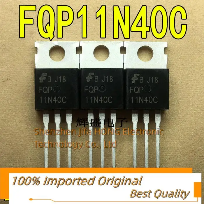 10PCS/Lot  FQP11N40C  TO-220  MOSFET 10.5A 400V N-Channel Best QualityReally Stock Original