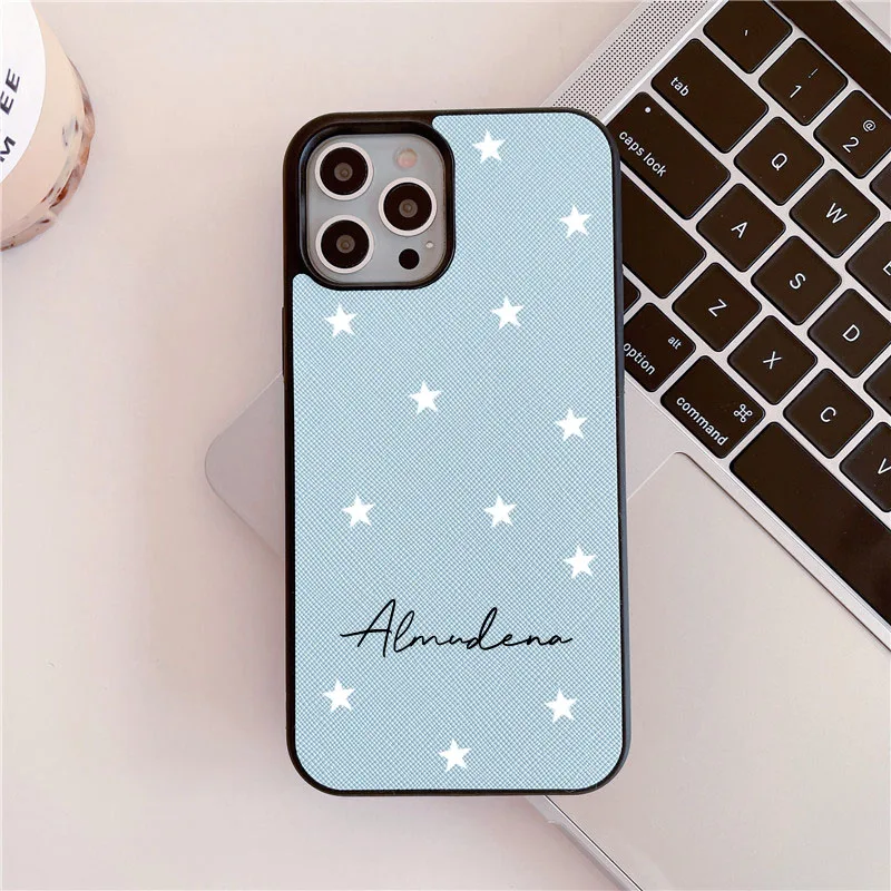 حافظة جلدية PU مخصصة للنجوم بالاحرف الاولى من الطوب سافيانو لهاتف آيفون 14 13 11 12 Pro Max 14Plus XR XS Max حافظة فاخرة ساخنة