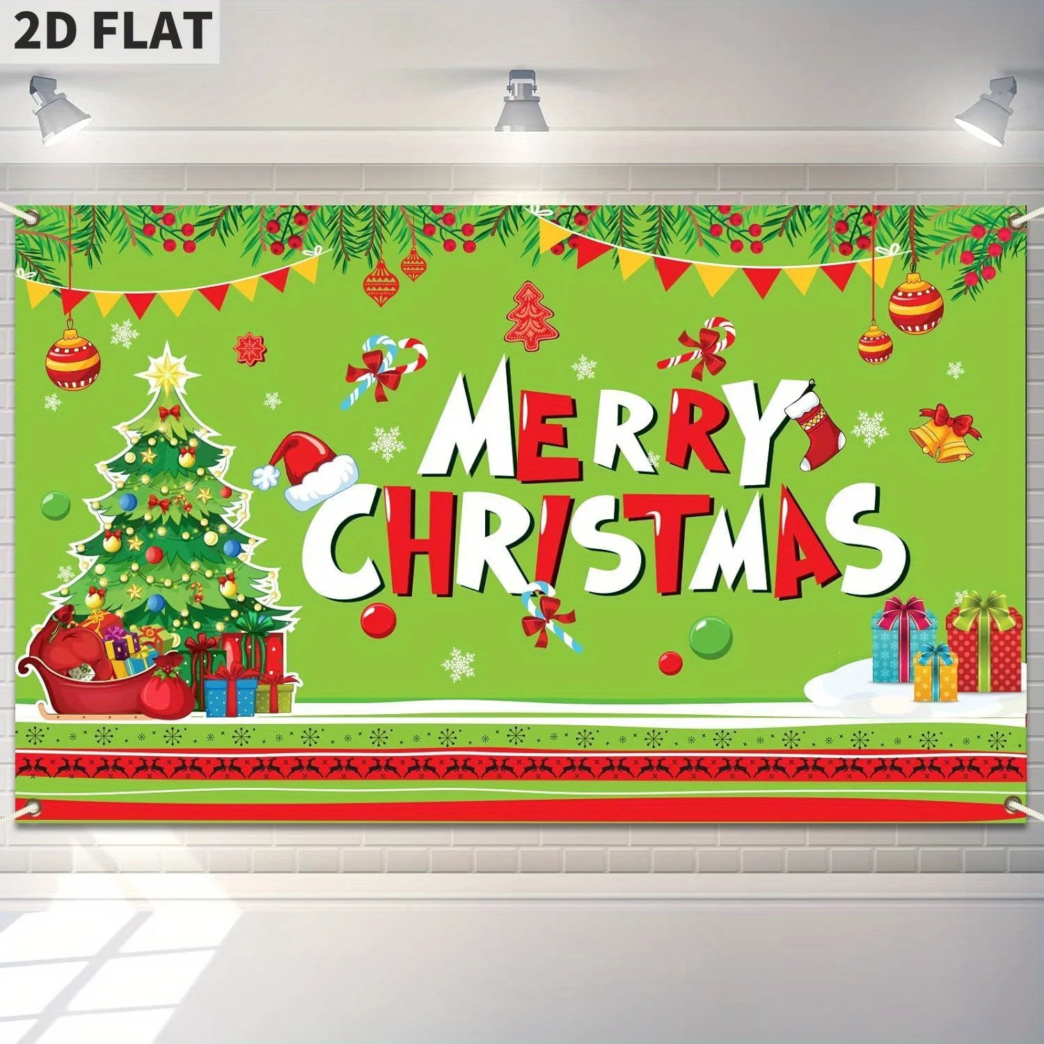 

Merry Christmas Party Backdrop Decoration Christmas Banner Sign Red and Green Xmas Photo Booth Backdrop Background Holiday Favor