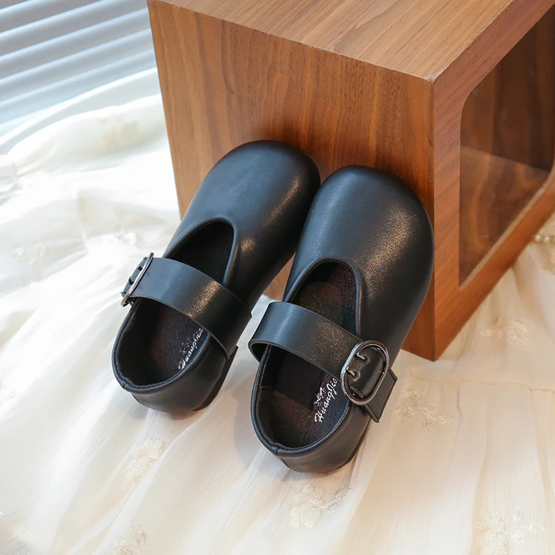 

Новые детские туфли для девочек на весну-осень 2026: однотонные, с пряжкой, модные, повседневные, из натуральной кожи