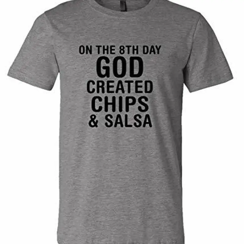 Camiseta divertida para adultos Chips y Salsa gris jaspeado