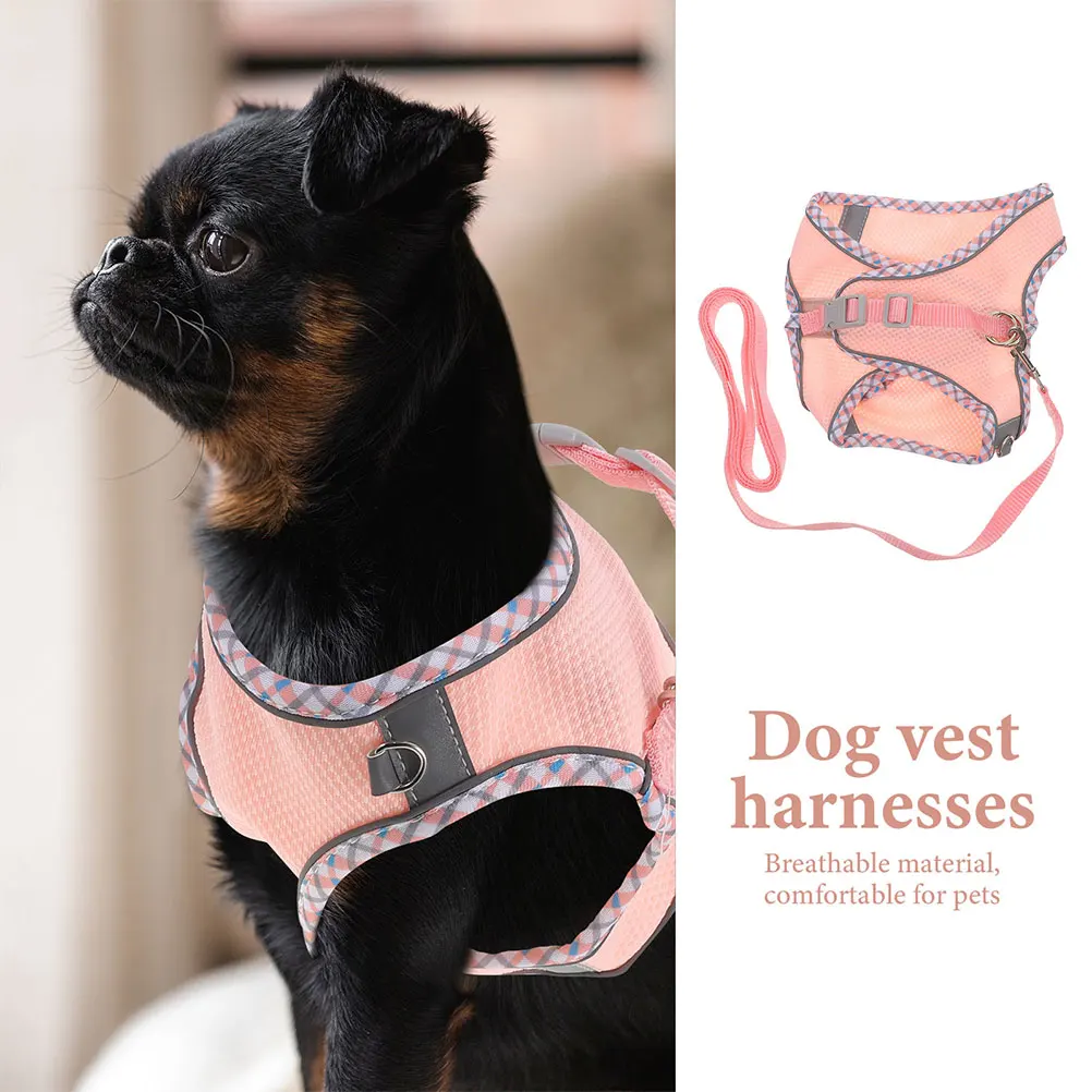 

Pet Carrier Puppy Harness Adjustable Wear-resistant Lightweight Portable Dog Vest Leashes Small Dogs Xxs Travel Household