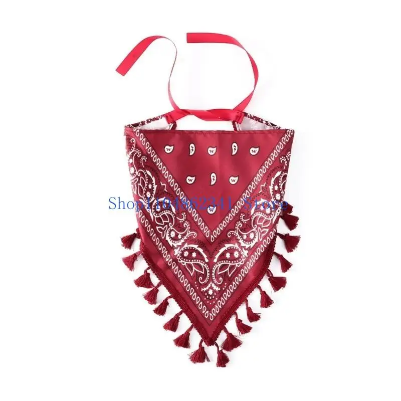 5asd 민족 스타일 인쇄 여자 헤어 밴드 삼각형 모양 두건의 머리띠 조정 가능한 터번 봄 여름 헤어 액세서리