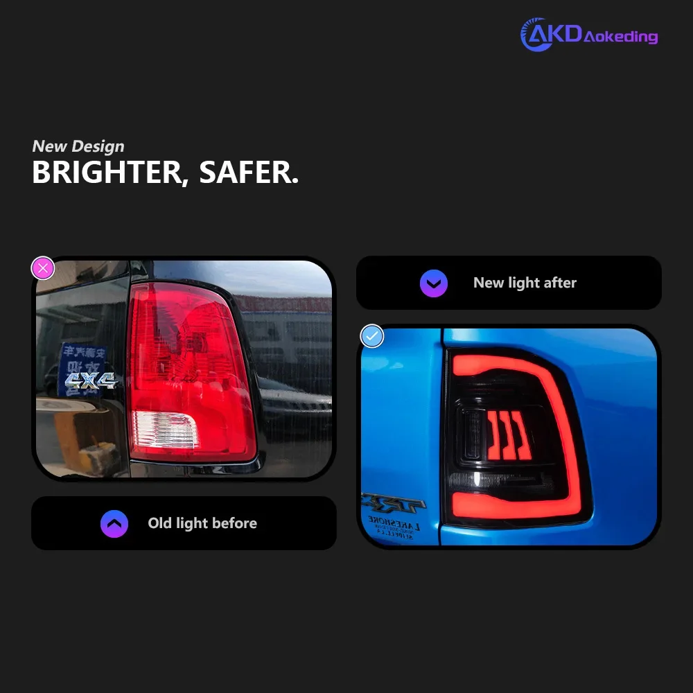 Car Styling Tail Lamp for Dodge Ram Tail Lights 2009-2018 Ram1500 2500 LED Tail Light DRL Signal Brake Reverse auto Accessories