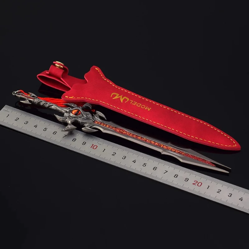 22cm/8.66in Douluo 대륙 Xiu Luo 매직 소드 가죽 커버 버전 애니메이션 주변기기 리얼 스틸 소드 무기 모델 소년 선물