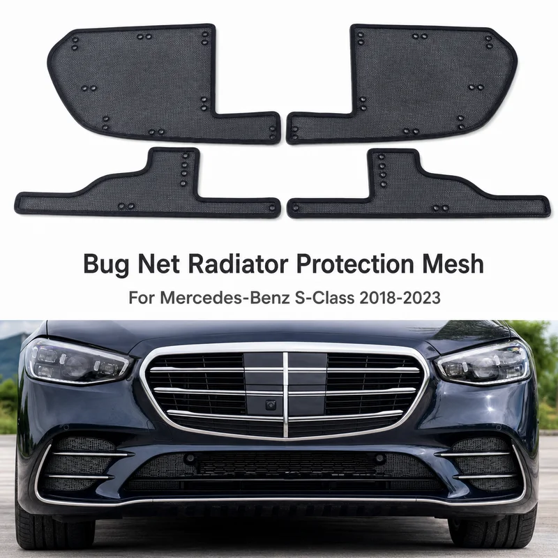 For Mercedes-Benz S-Class 2018-2023 Bug Net Radiator Protection Mesh Front Grille Condenser Dust Cover Automotive Parts