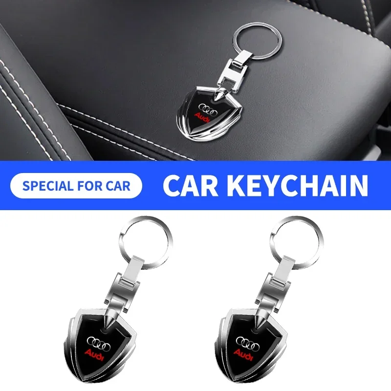 1Pcs High Quality Metal Car Logo Keychain For Audi A3 8L 8V 8P A4 B5 B6 B7 B8 A5 A6 C5 C6 C7 A7 A8 D2 D3 Q5 Q7 Accessories