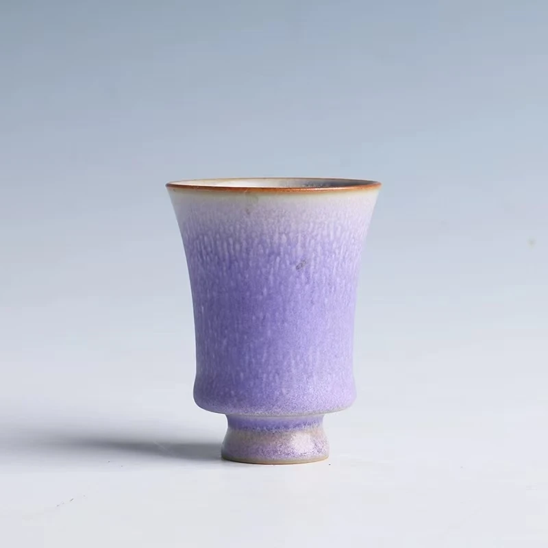 

Jun Kiln Carbon-fired Lavender Blue Aroma Cup Original Mineral Handcrafted Creative Press-hand Cup Owner Cup Master Cui Xiaoning