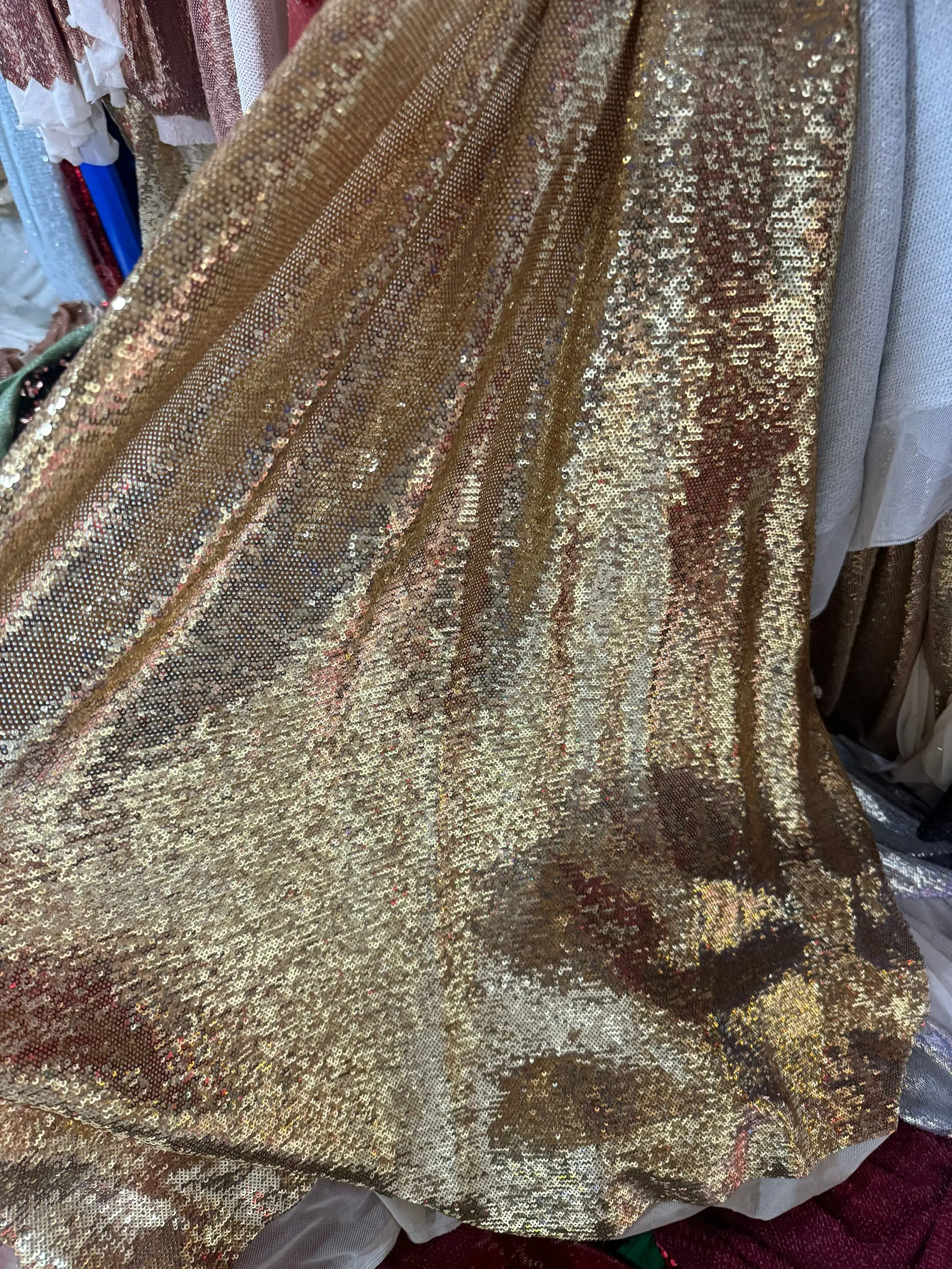 9 Color 3mm Full Dense Small Sequin Fabric For Evening Dress Lace Material Glitter Tissus Dry Tablecloth Stage Cloth Accessories