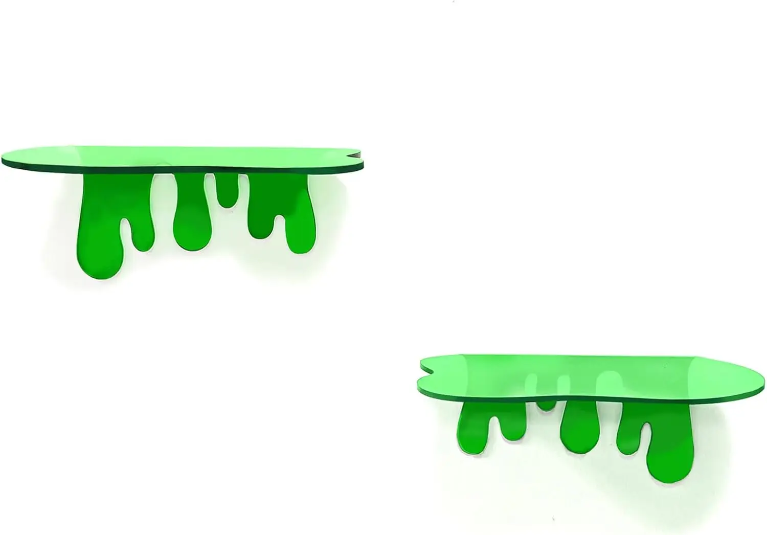 أرفف حائط صغيرة من الأكريليك مكونة من قطعتين - رف عائم مقاس 7 بوصات للجدار، وحواف عرض جدران المنزل للتخزين، وديكور الغرفة، والألبوم وغيرها