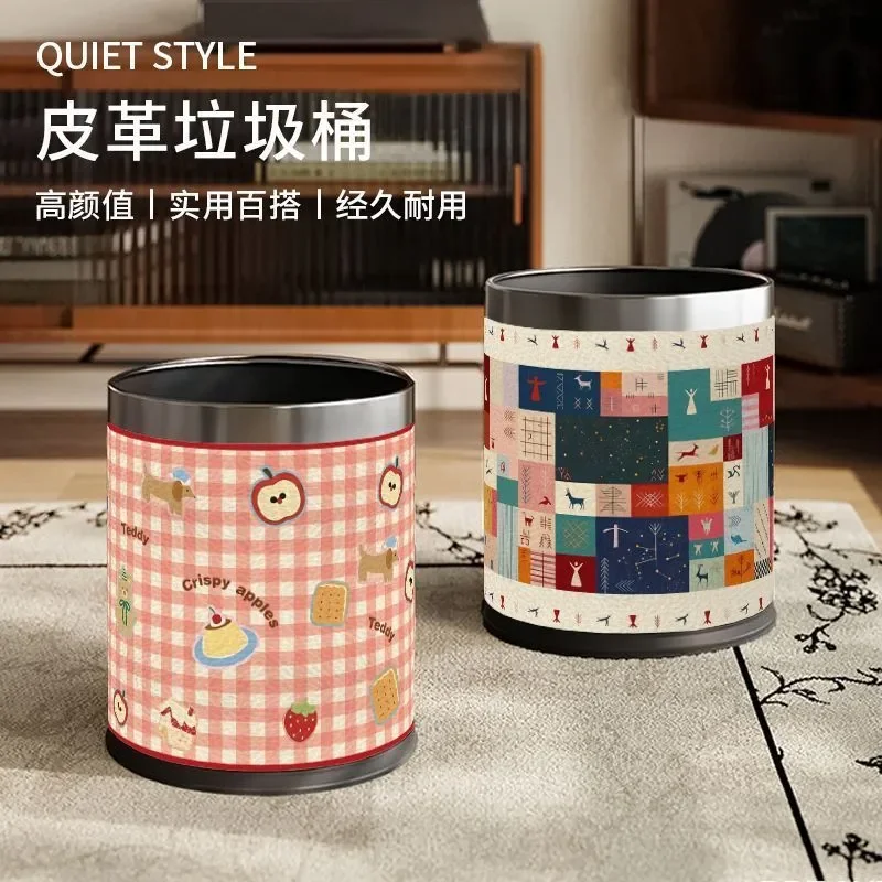 Modern Large Capacity Waste Bin for Home Kitchen Bathroom Living Room Stylish Paper Basket Trash Can