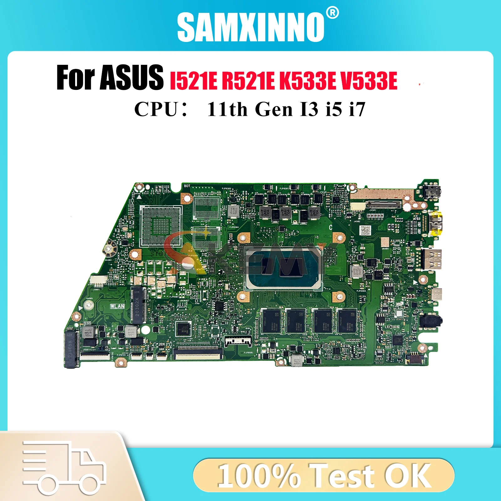 

X521EA Материнская плата для ноутбука ASUS V533E R521E X521E I521E K533E S533E X521EQY X521EQYB X521EPY Материнская плата с 11-го поколения I3 i5 i7