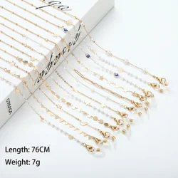 Cadena de gafas de circonita y Perla para mujer, joyería para el cuello, con encanto de rosa, soporte para máscara, cordón, accesorios para gafas, 2023