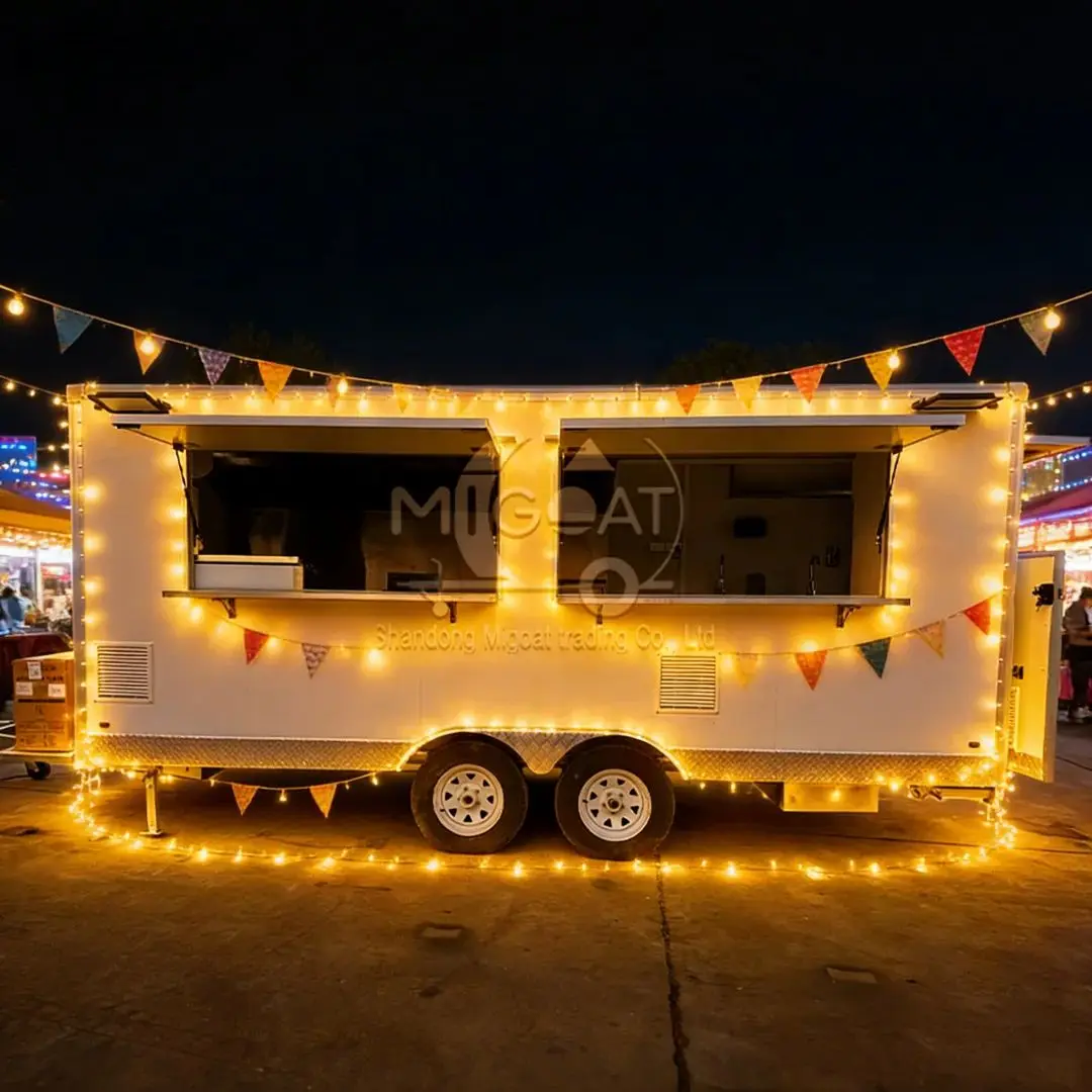 Street Food Mobile Kitchen Trailer for Night Market Vending with Fryer And Grill - Compact Food Truck for Outdoor Catering