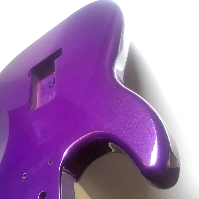 Solid Wood Electric Guitar Body, Glossy Mental, Purple Color for HSH Pickup,DIY Custom S T, Guitar Barrel Replacement Part, 57mm