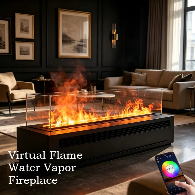 50CM Remote Controlled Water Vapor Fireplace Apartment Size Water Vapor Fireplace Virtual Flame Water Vapor Fireplace firepit