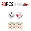 20 piezas de color blanco rojizo