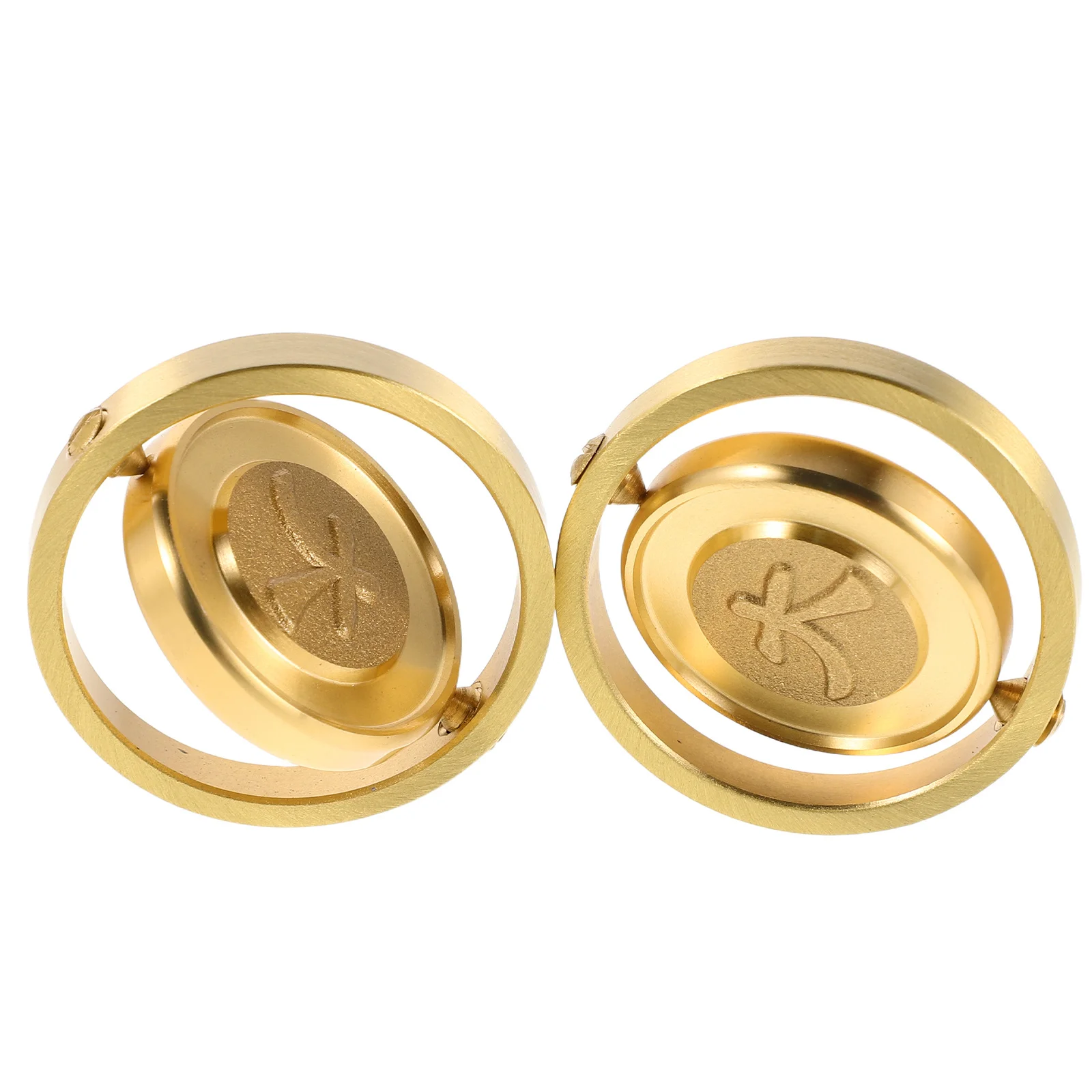 

2Pcs Stylish Brass Fidget Coin Portable Desk Accessory for Office Workers and Students Calming Tactile Stress Relief Tool