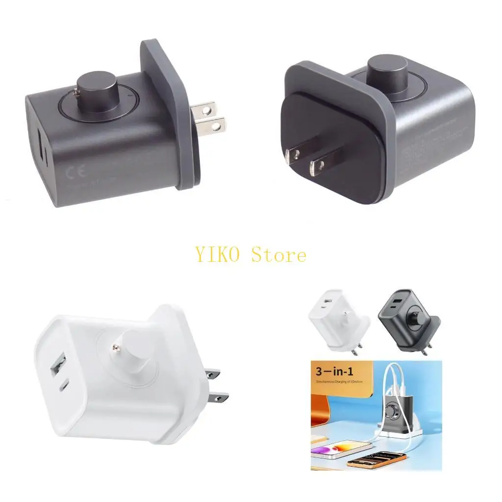 K32C 3 in 1 Wearable Charging Point Use with USB-A USB C Daily