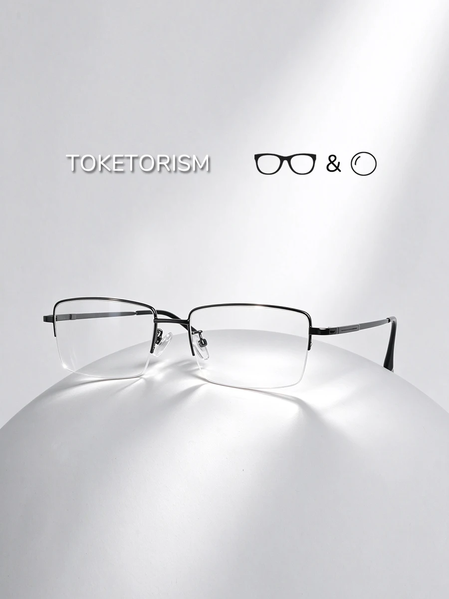 Toketorism Large Business Semi‑rimless Optical Frames Reading Glasses Rectangle Eyeglasses Men Women