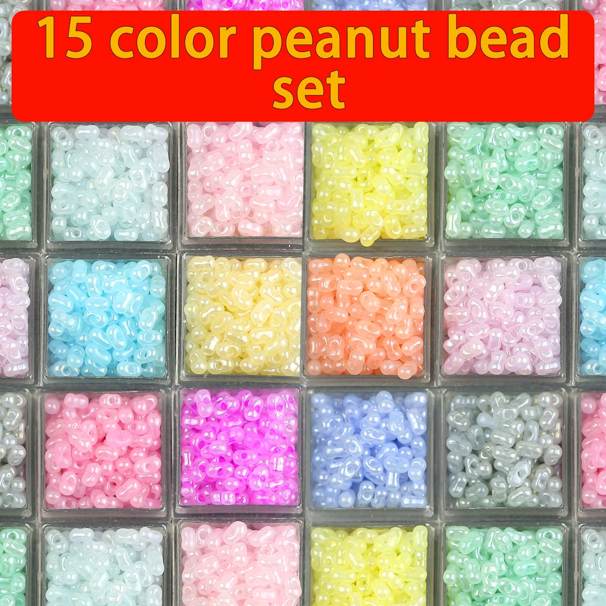 12 Colors 3x6mm 1140Pcs Set Multicoloured Glossy Glass Loose Beads for Jewelry Making Bracelet Necklace Keychain DIY Accessories