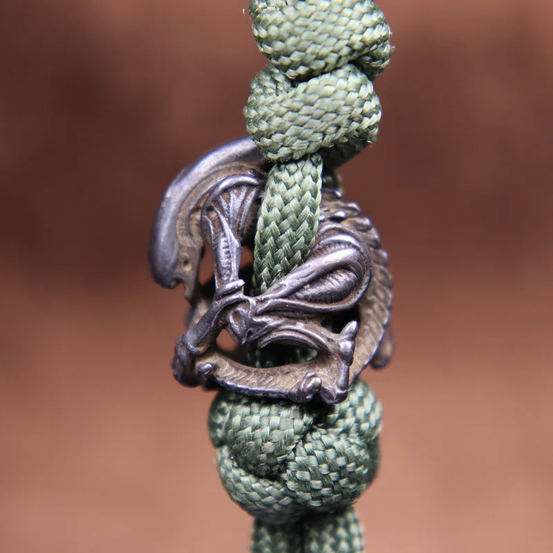 Alien Figurines Black Brass Paracord Knife Beads DIY Woven Lanyard  Pendant Jewelry Accessories EDC Outdoor Charms for Bracelets