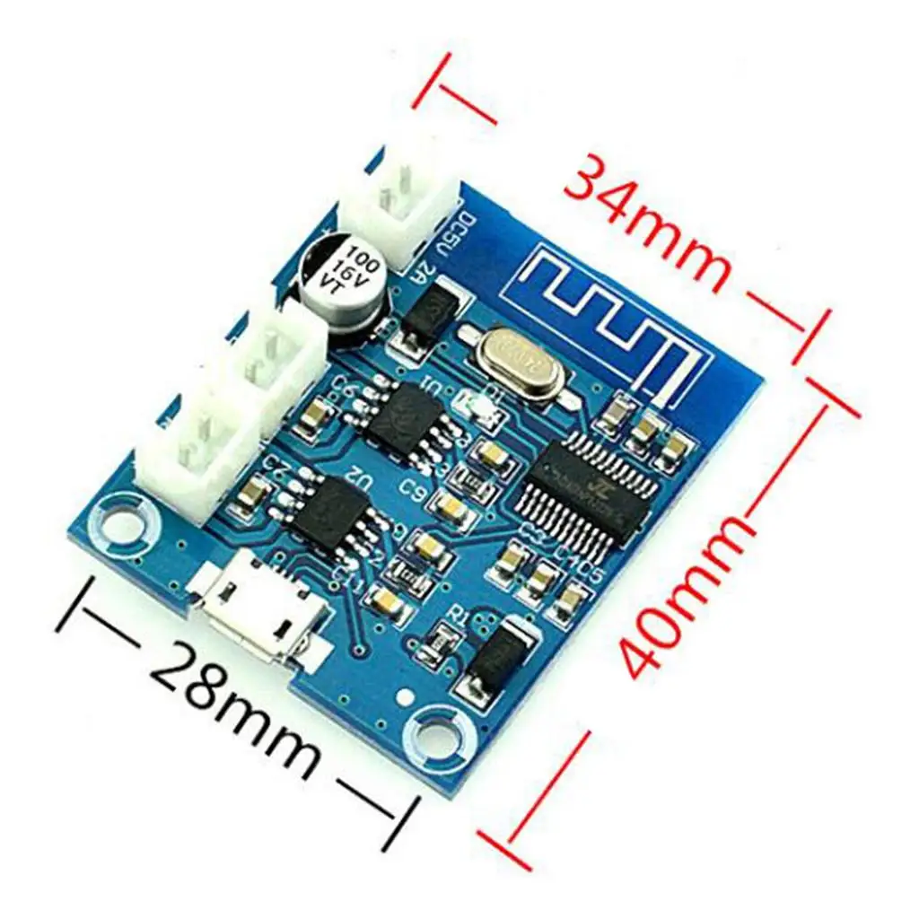X909 Audio Digital Channel Amplifier Module Board 5W+5W DC3.7V-5V