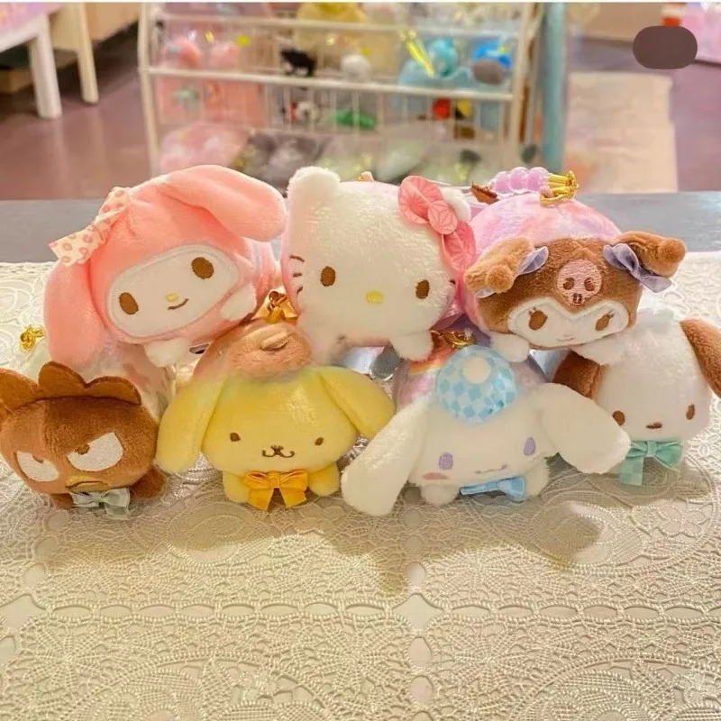 

Sanrio Candy Series Mini Plush Toy Keychain Badtz Maru Pompompurin Pochacco My Melody Prone Position Doll key ring glrls Gifts