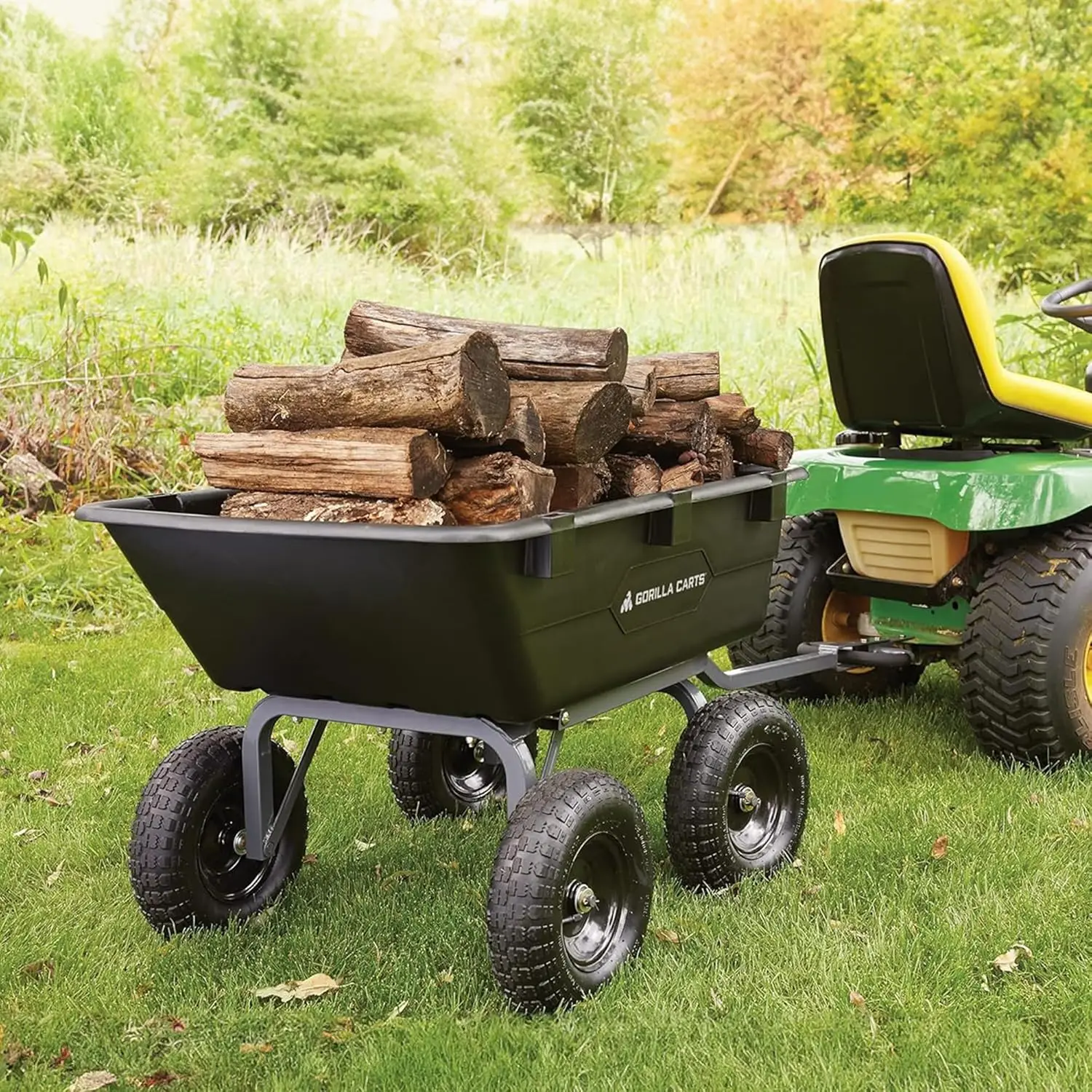 Karren 6 Cu Ft Poly Yard Dumpkar En Utility Wagon, Met Stalen Frame En 1200 Pond Zware Capaciteit, Voor Gazon En Tuinieren