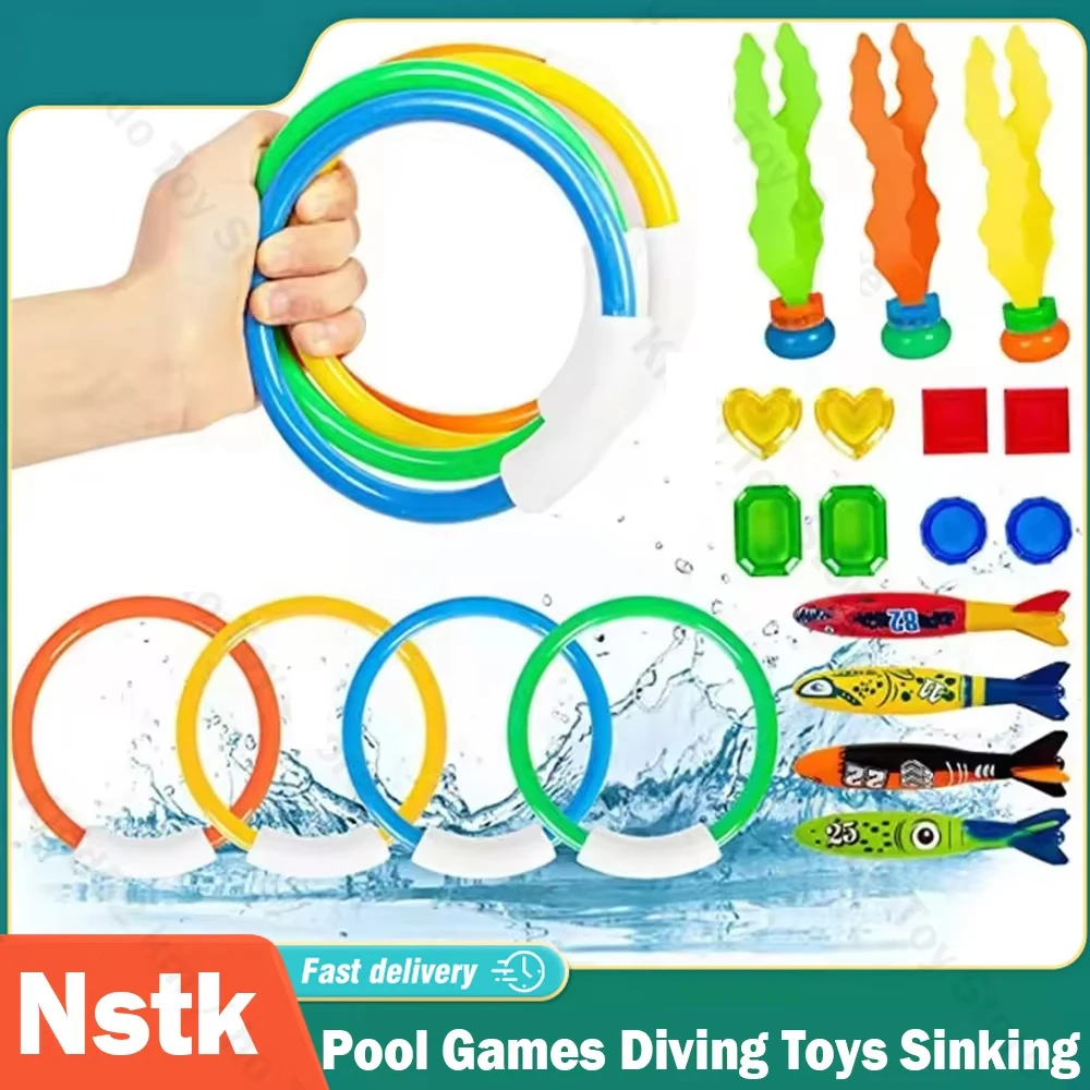 Nstk Pool Games Diving Toys Sinking Toy Multicolor Cartoon Pool Sinking Toys Creative Swim Dive Toy Set Swimming Pool Accessory