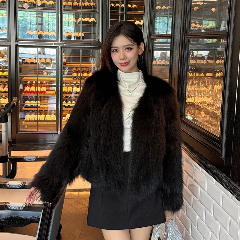 

Faux Fur Coat Womens Clothing 2025 New Fashion Casual Imitation Fox Fur Coat Female Short Loose Comfortable Winter Jacket