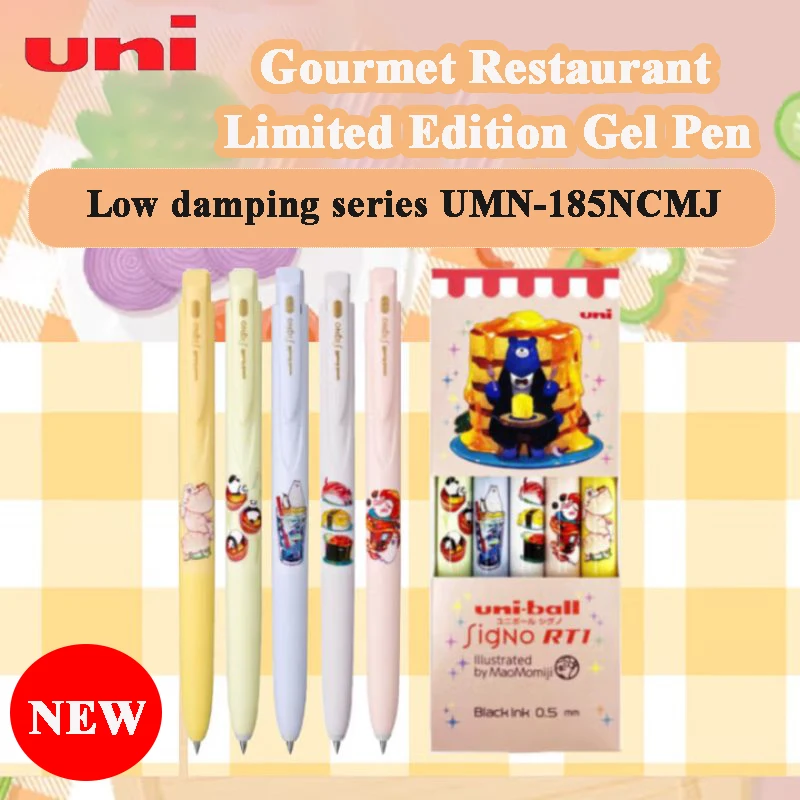 

UNI UniBall Signo Gourmet Food Pen UMN-185NCMJ Limited Cute Food Theme Smooth Arc Tip Водонепроницаемые гелевые ручки Веселые многоразовые принадлежности