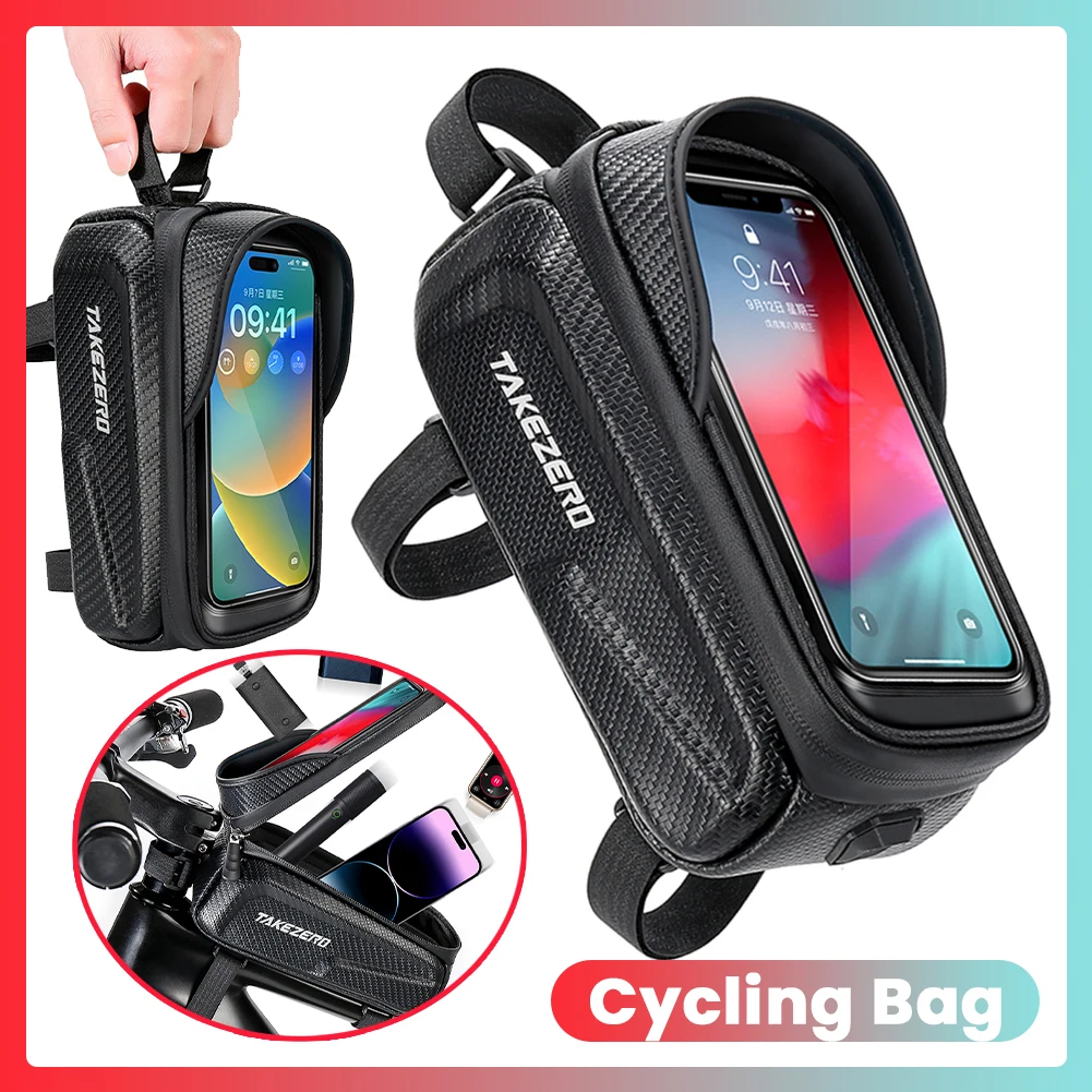 

Hard Shell Bicycle Bag Waterproof Rainproof Bicycle Hand Tube Cell Mobile Phone Bag Bicycle Phone Stand Bag for Bike Accessories