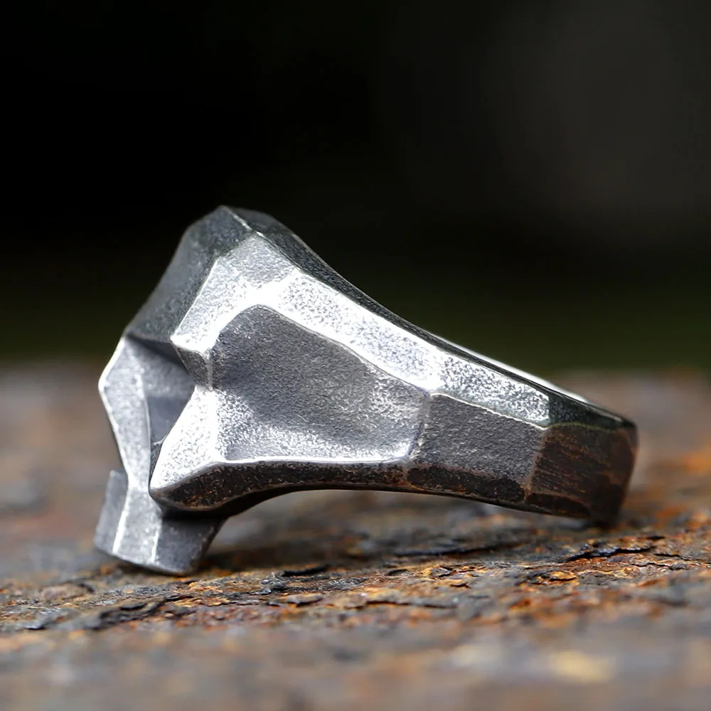 2024 New Punk Rock 316L Stainless Steel Vintage Skull Ring For Men Jewelry For Teens Factory Boyfriend Gift