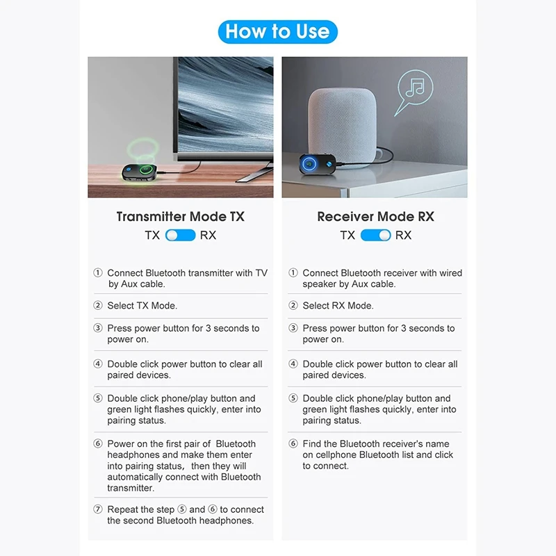 Receptor transmissor bluetooth com microfone, adaptador de áudio aux sem fio bluetooth 5.0 3.5mm baixa latência