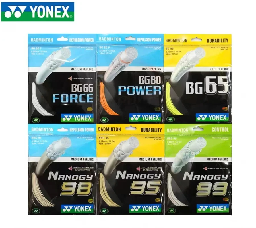 Raqueta de bádminton YONEX YY BG66 BG80-POWER Bg65BG-65Ti BG99 NBG95 resistencia competición de entrenamiento profesional de alta elasticidad