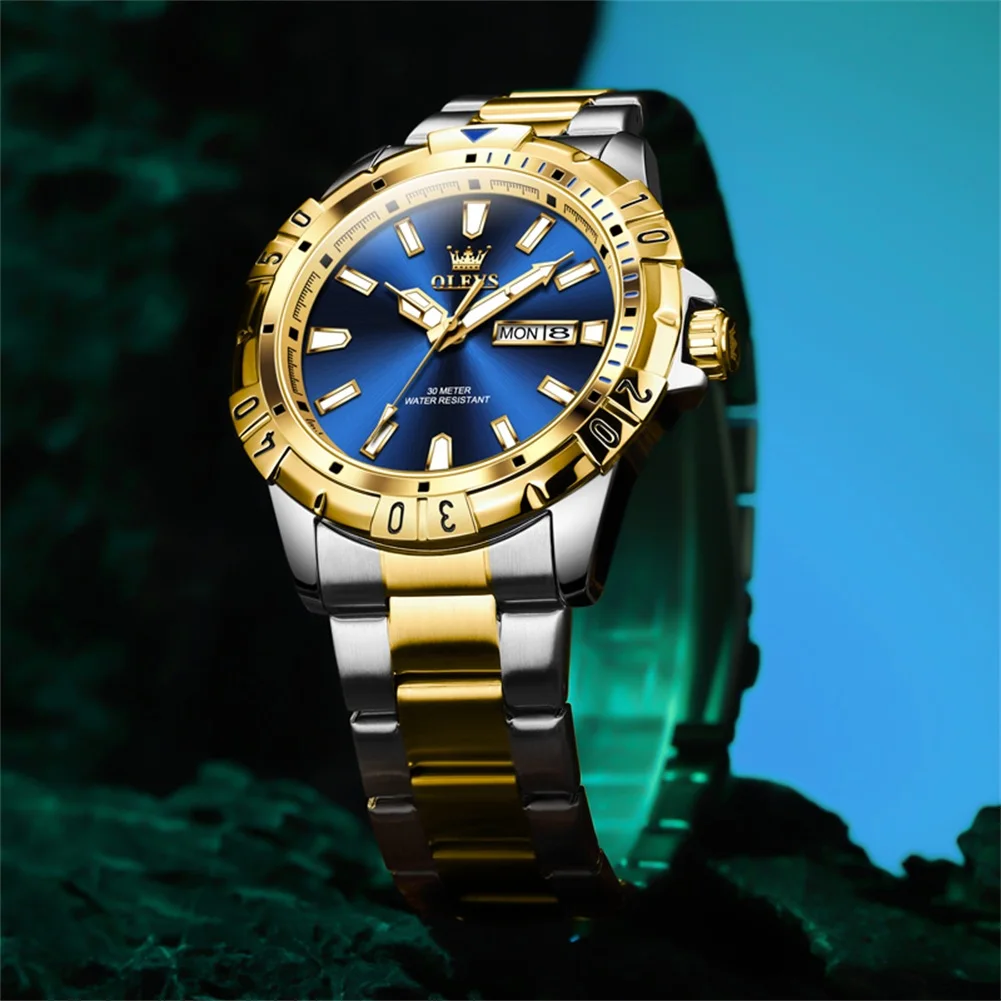 

2024 New OLEVS Luxury Stainless Steel Business Quartz Watch Men Military Waterproof Luminous Watch Relogio Masculino