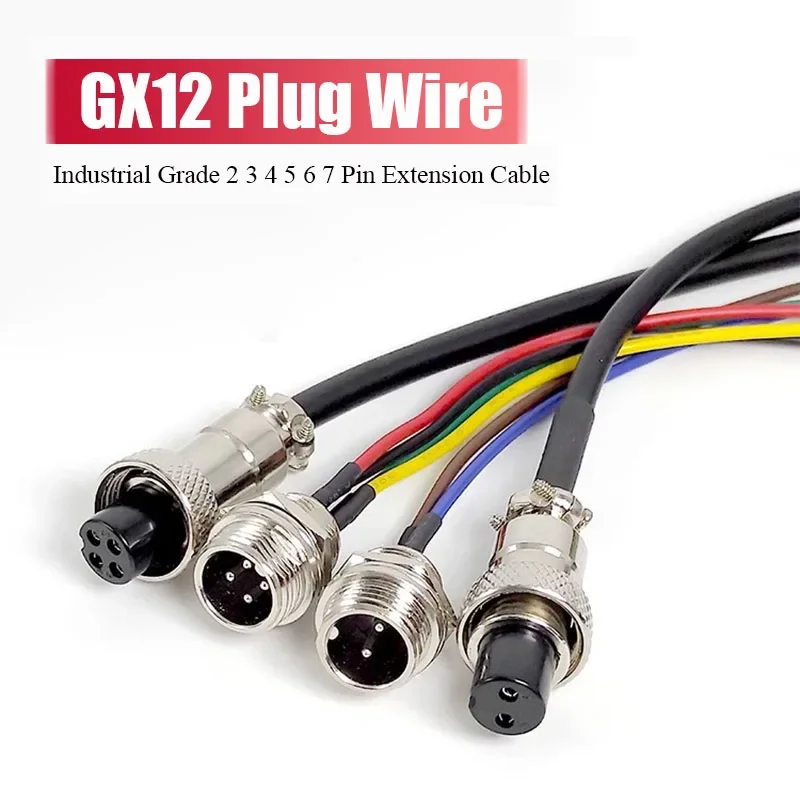 GX12 M12 2 3 4 5 6 7 Pin Connector Cable 5A Male Female Aviation Plug Extension Line Industrial Grade Welding Connection Cord