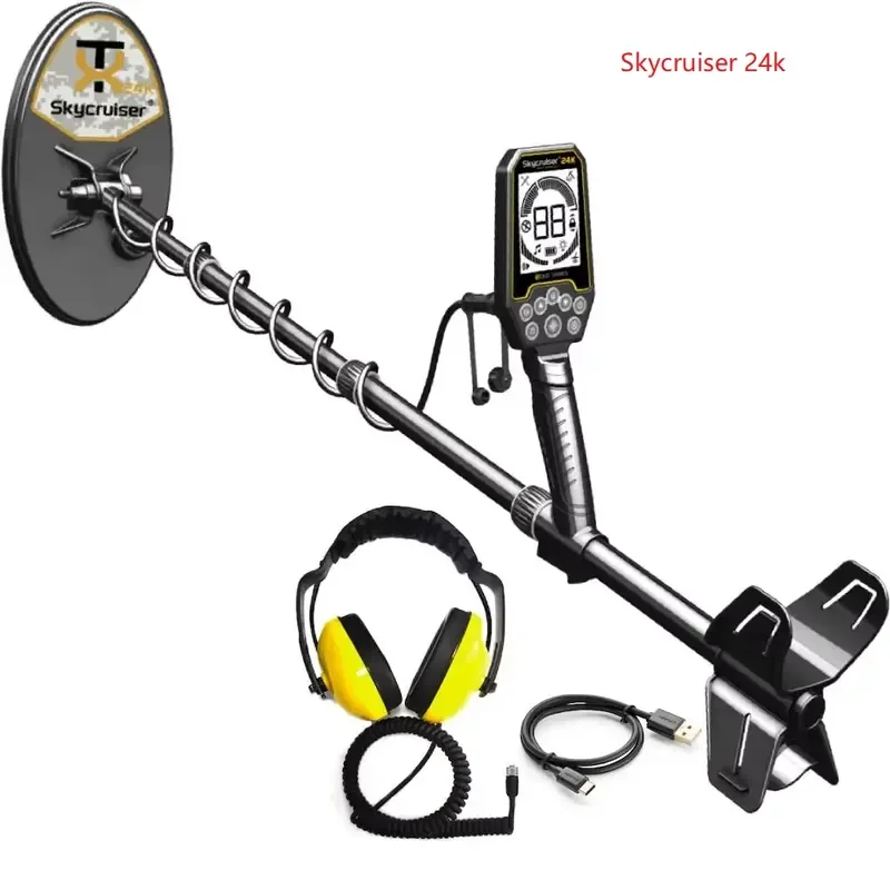 

Skycruiser 24K Super Sensitive Gold Detector Placer Gold Prospecting Metal Detector Ground Scan All-Metal Disc 48kHz IP68