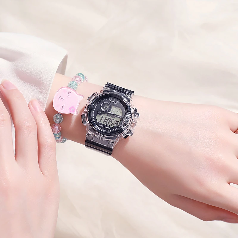 Watch Women's Student Party Junior High School Student Glacier White Girl Instagram High Beauty Sports Electronic Watch