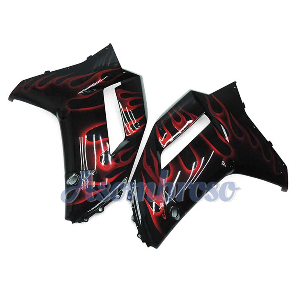 Red Flame black Body Shell For Ninja ZX-6R 2007 2008 ZX 6R ZX636 07 08 ZX 636 ZX6R ABS Plastic Motocycle Fairing kit All New