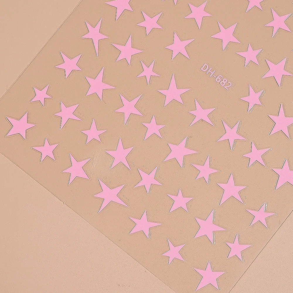 Naklejki na paznokcie 3D w kształcie pentagramu, proste, świeże, pięcioramienne gwiazdy, naklejki do zdobienia paznokci DIY, samoprzylepne naklejki do manicure.